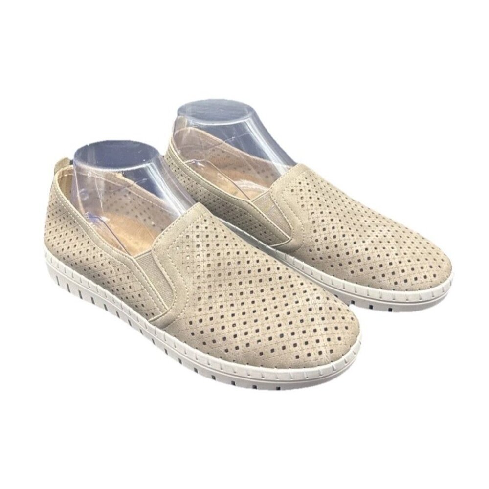 Easy‎ Street Women's Fresh Brown Slip-on Comfort Flat Shoes Sz 8 Casual Travel
